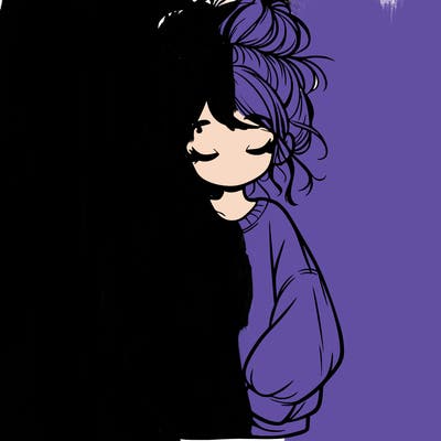 girl with baggy sweatshirt and messy bun