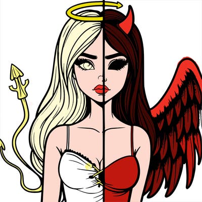 devil vs angel realistic girl