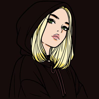 a realistic girl in a hoodie