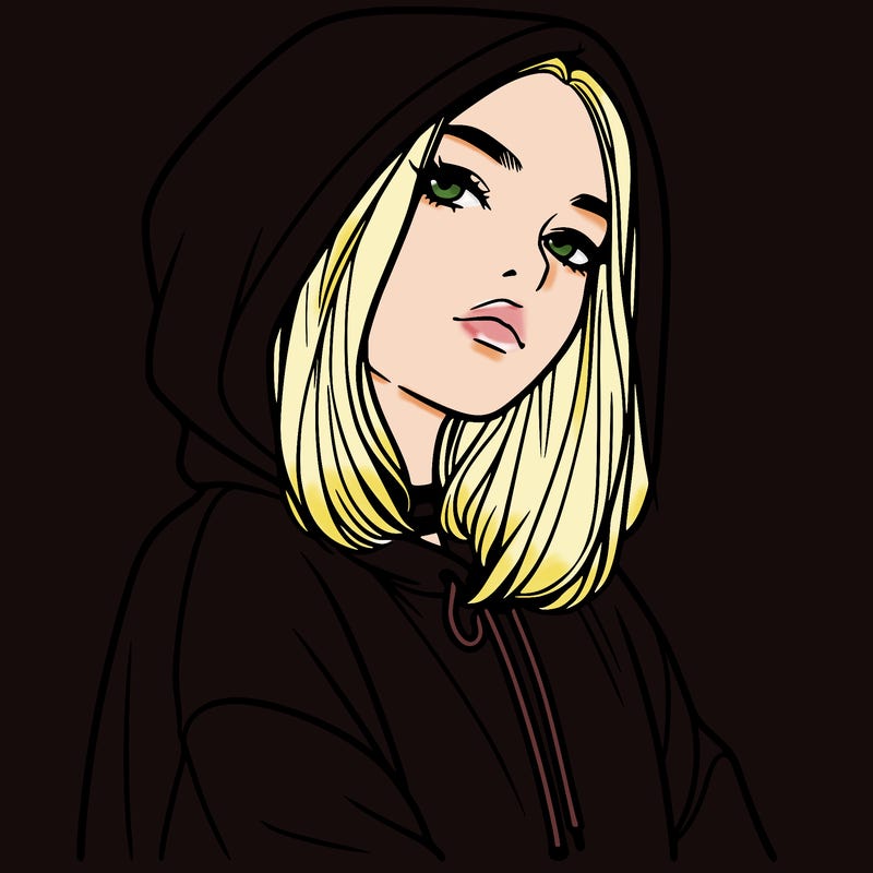 a realistic girl in a hoodie