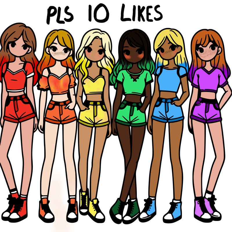 a group of girls wearing crop tops and shorts