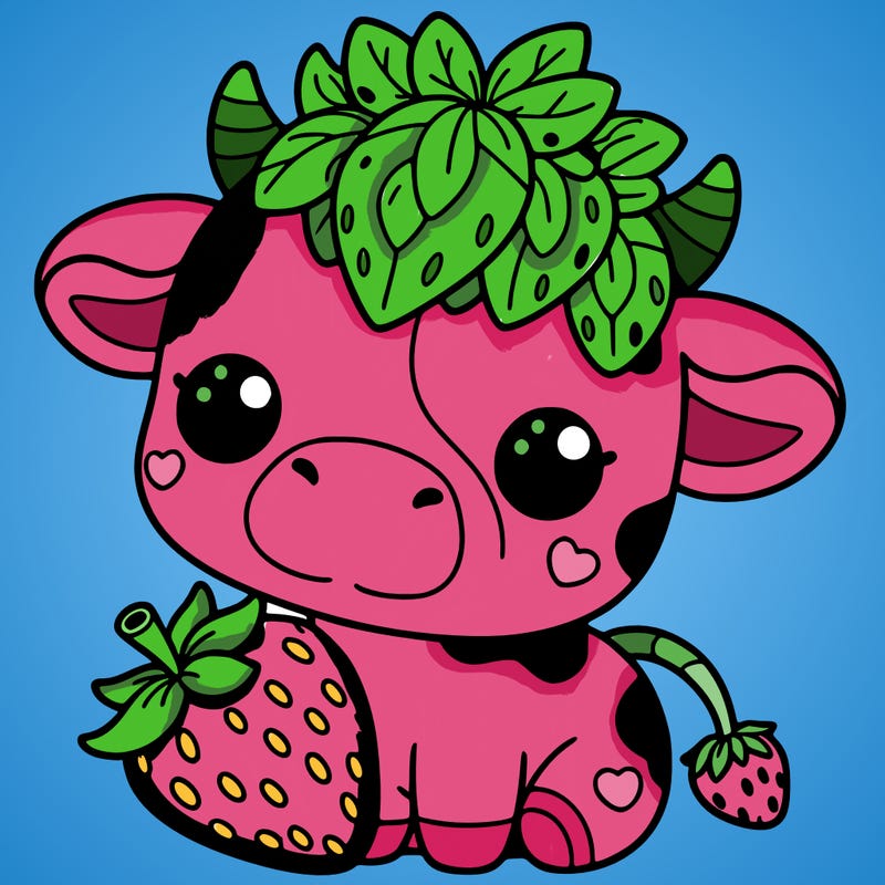 cute strawberry cow