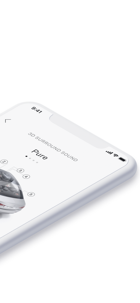 Burmester Soundcheck MB - Burmester Soundcheck MB app interface showing 3D surround sound options for Mercedes-Benz