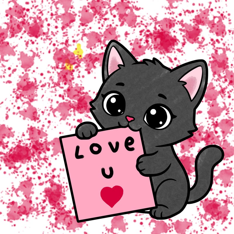 a small cat with a blank sheet of paper in its hand. the cat is sooooooo cute!