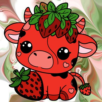 cute strawberry cow