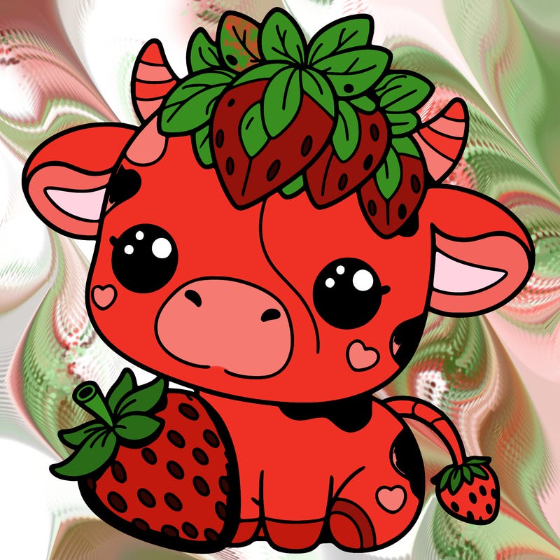 cute strawberry cow