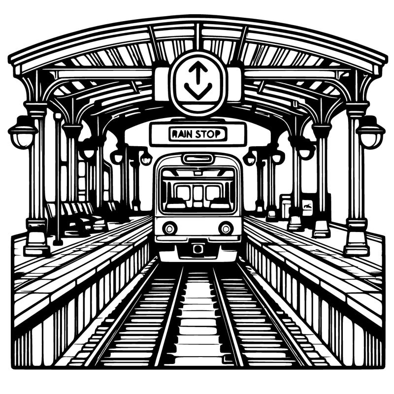 a train stop frontal from the front