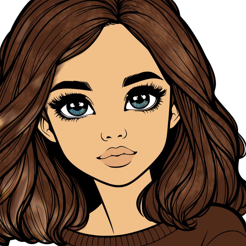 realistic girl whith cute eyes