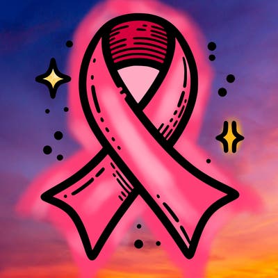 ribbon symbol of national breast cancer awareness month