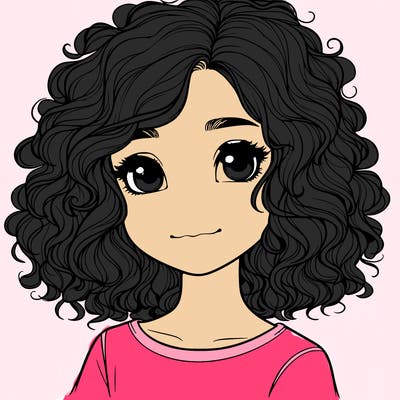 realistic girl with curly hair