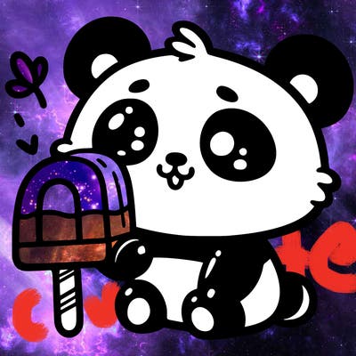 baby panda with an popsicle