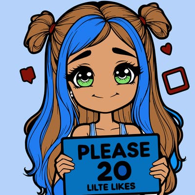 realistic girl holding a sign that says please 20 likes
