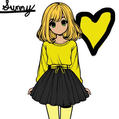 realistic girl with a skirt on