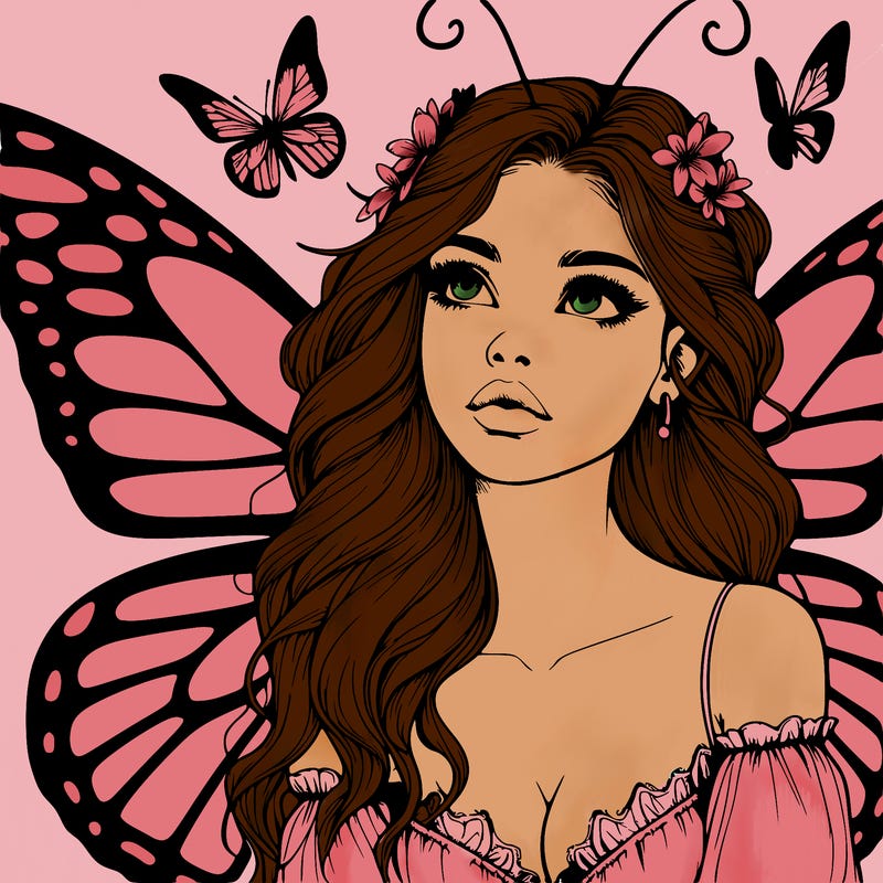 butterfly fairy realistic girl