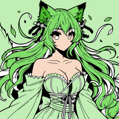 manga character and beauty woman woolf