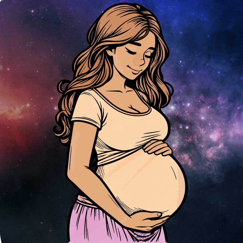 woman heavily pregnant realistic