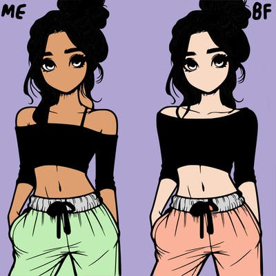 girl with croptop sweatpants hair in a bun realistic