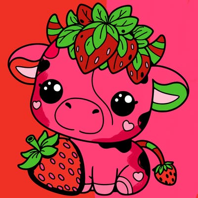 cute strawberry cow