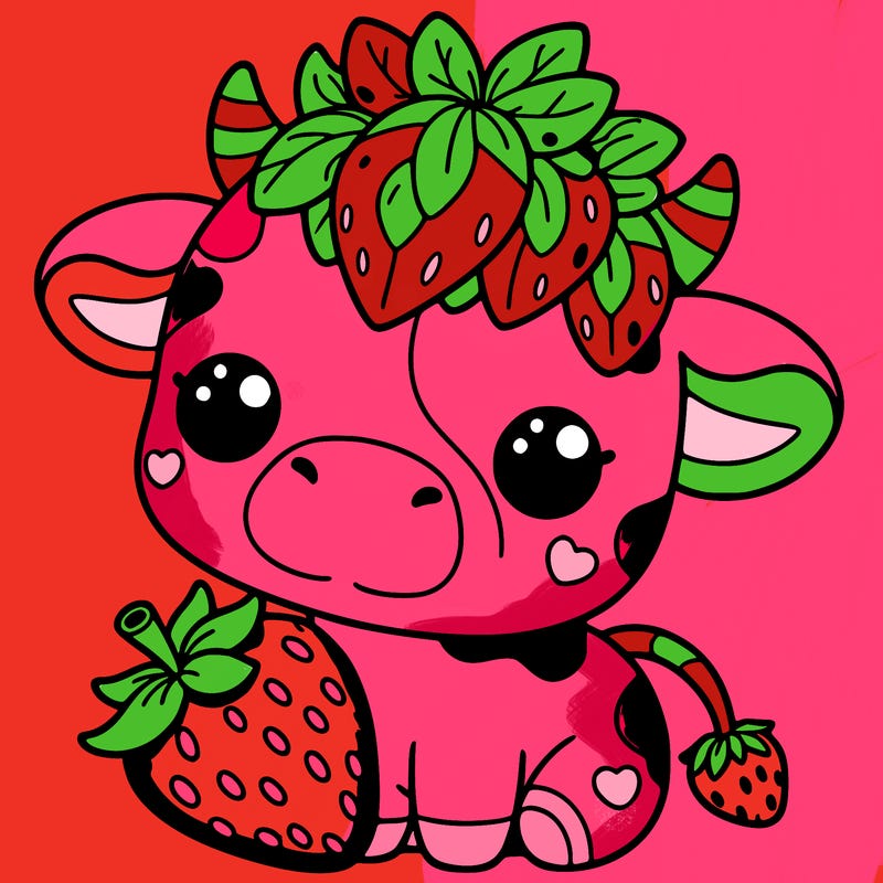 cute strawberry cow