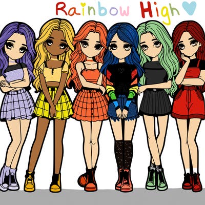 a group of girls realistic