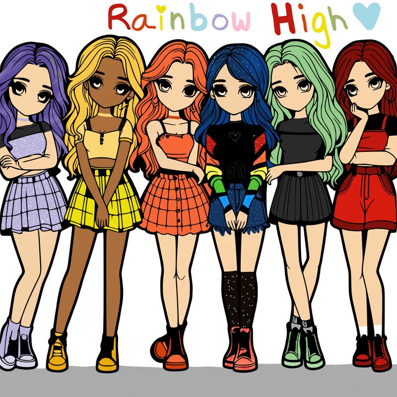 a group of girls realistic