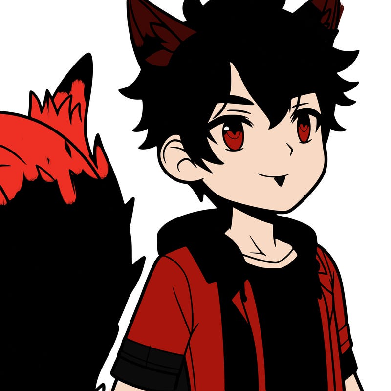 male with wolf tail and wolf ears