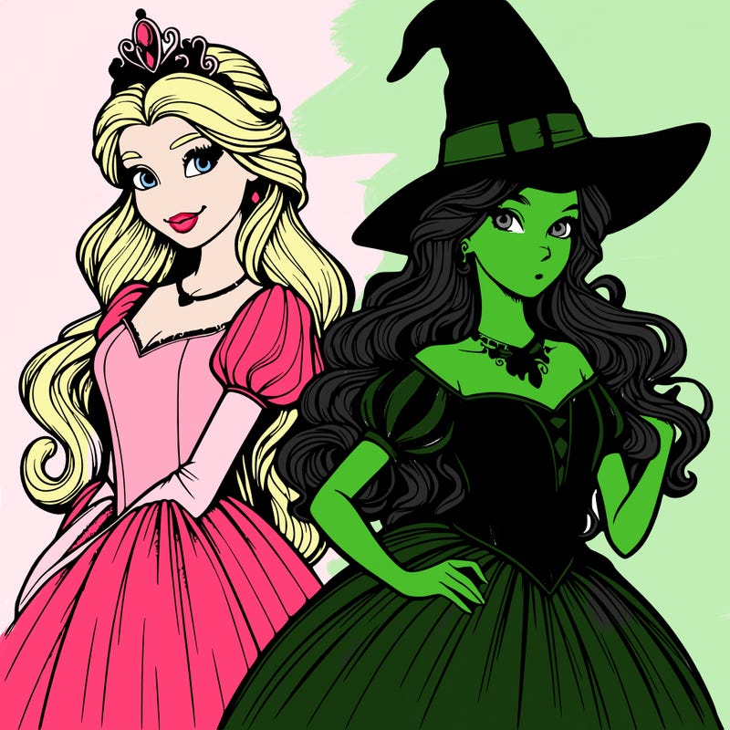 a realistic princess and a witch