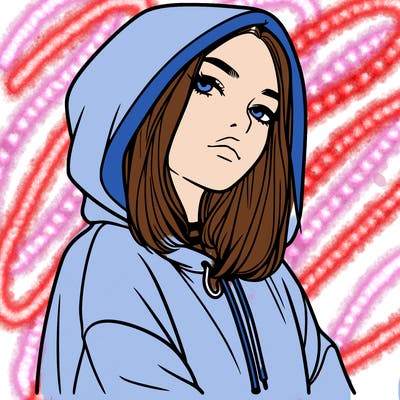 a realistic girl in a hoodie