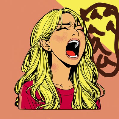 screaming realistic, girl