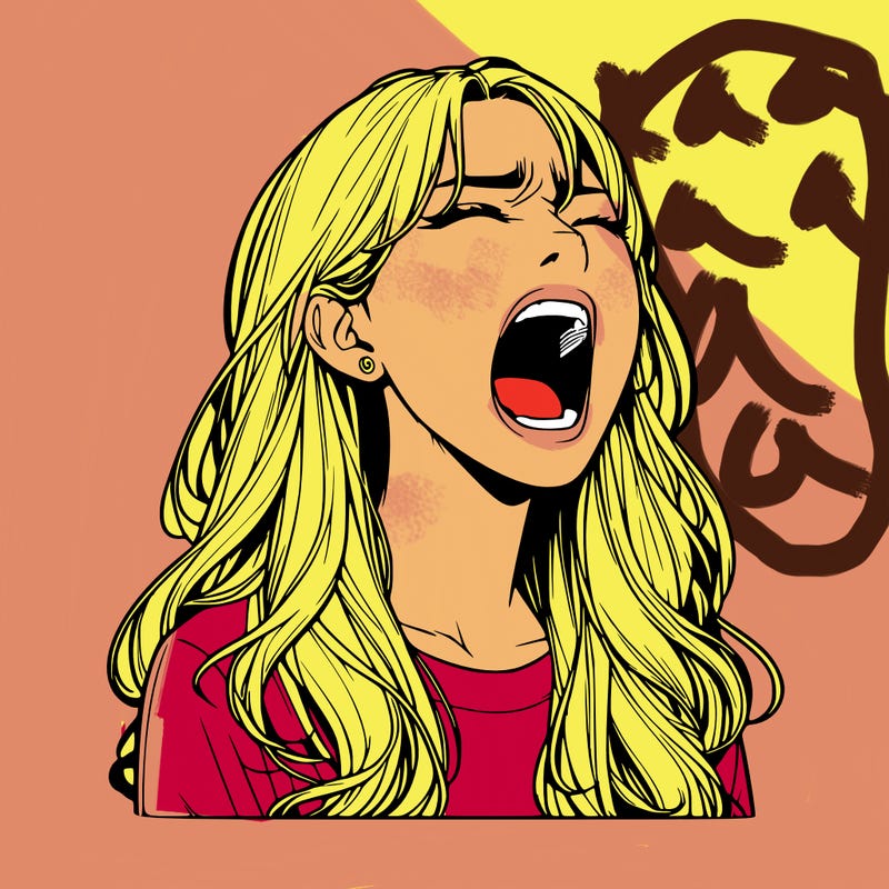 screaming realistic, girl