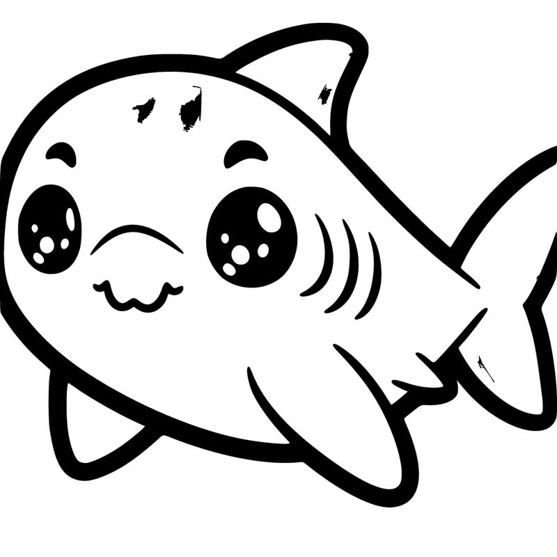 cute grey white shark