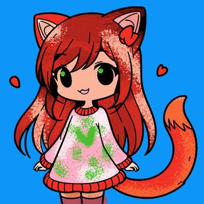 girl with cat ears and tail