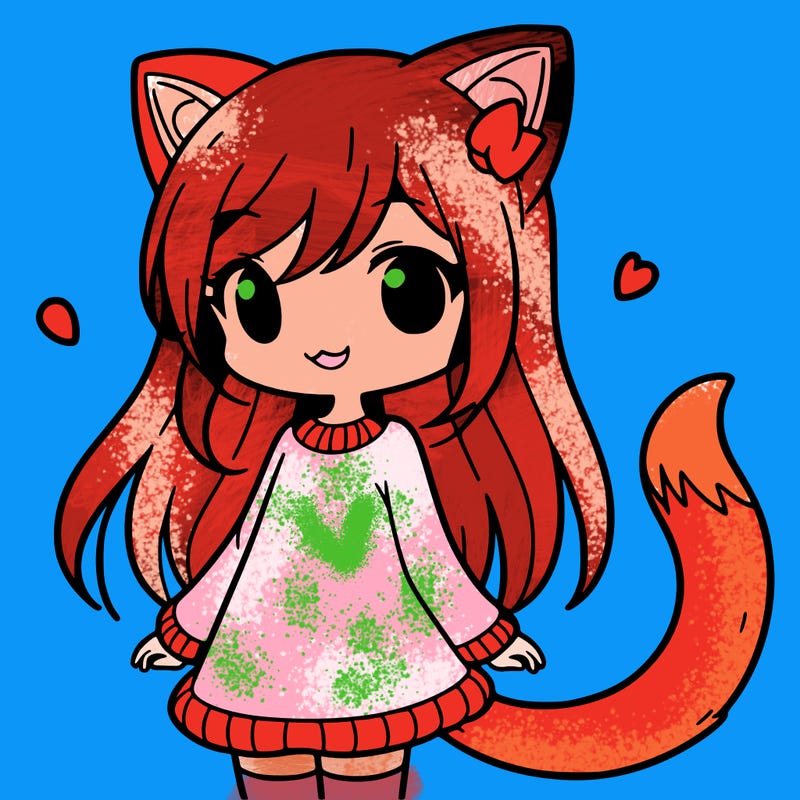 girl with cat ears and tail