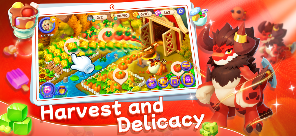 Merge Legends - Merge Legends gameplay showing harvesting items on a dragon farm