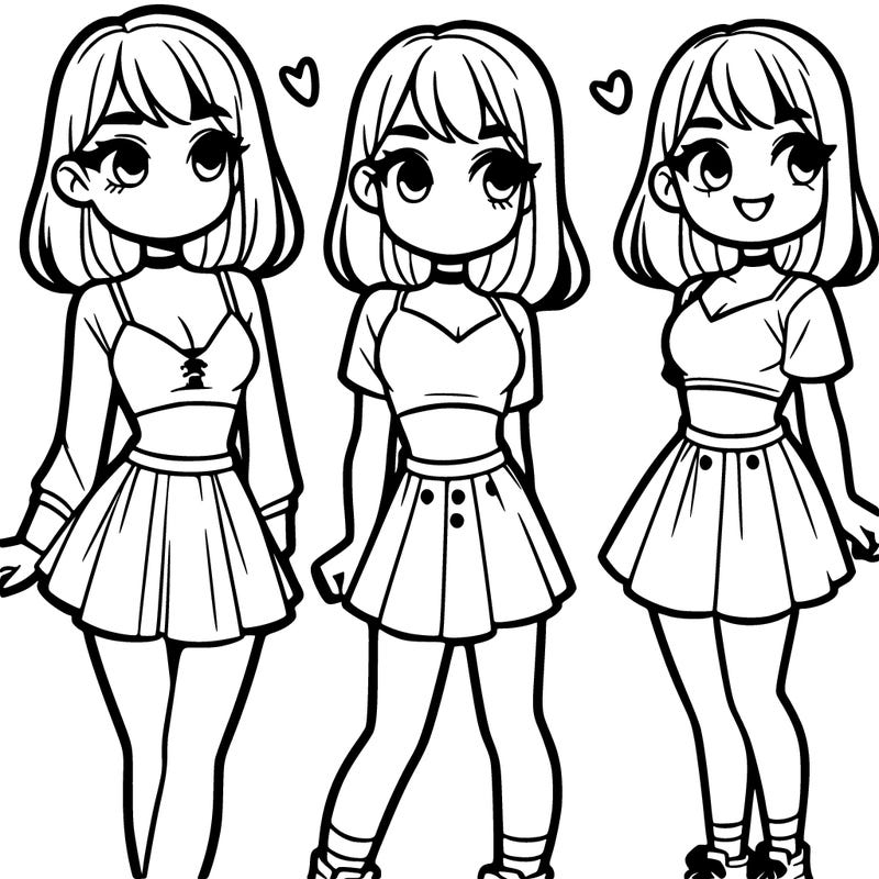 a girl in a crop top and skirt