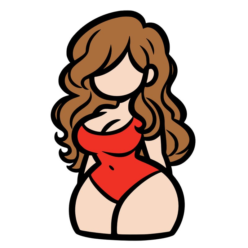 curvy woman with hair