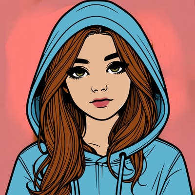 realistic girl with a hoodie