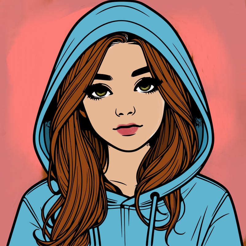 realistic girl with a hoodie