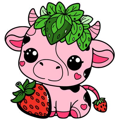 cute strawberry cow