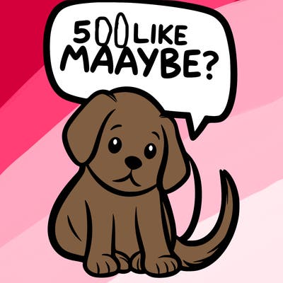 a puppy that says 5 like maybe