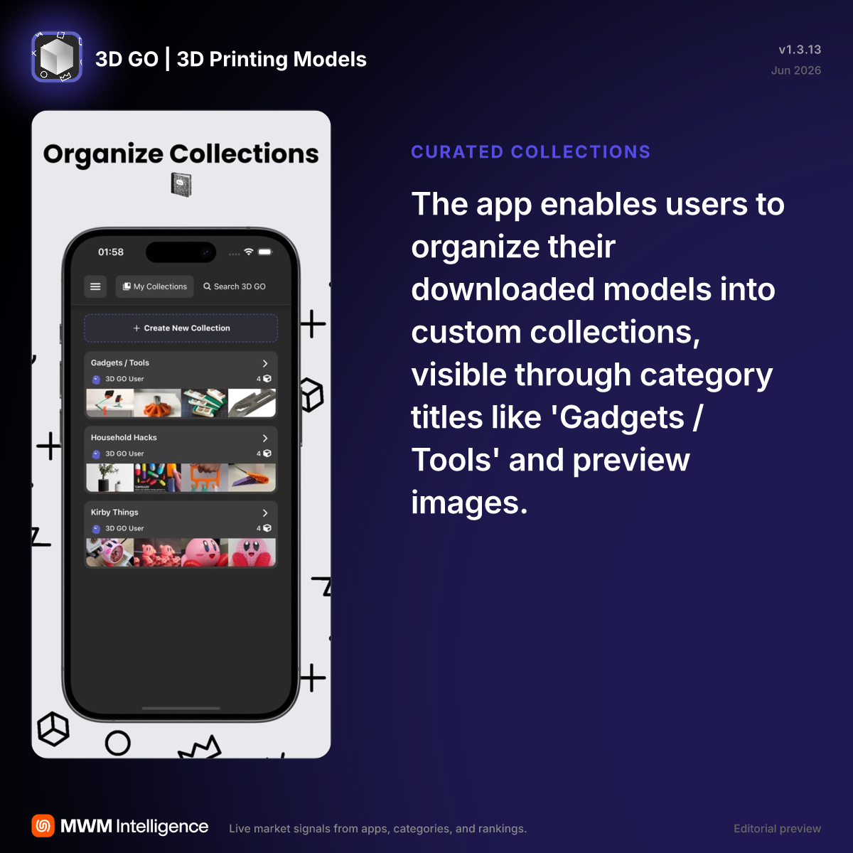 3D GO | 3D Printing Models - Utilities App | MWM