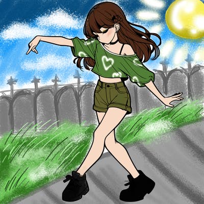 realistic girl danceing