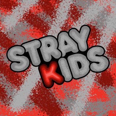 bubble letters saying stray kids
