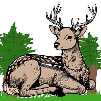 realistic deer with antlers
