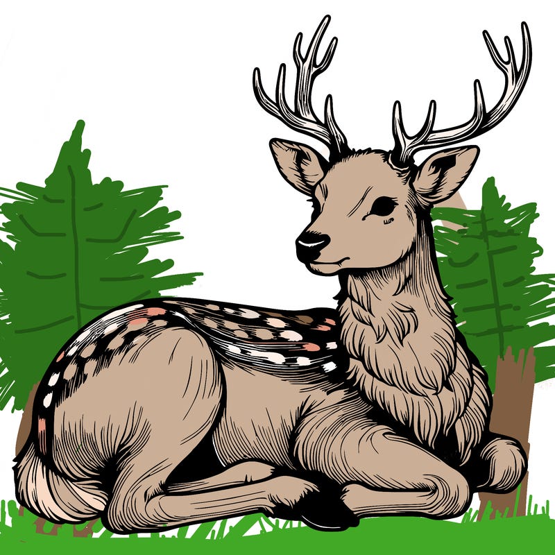 realistic deer with antlers
