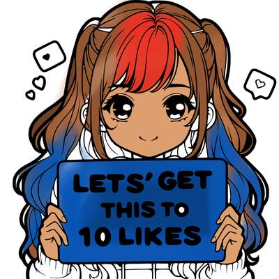 girl holding up sign that says let’s get this to 10 likes realistic