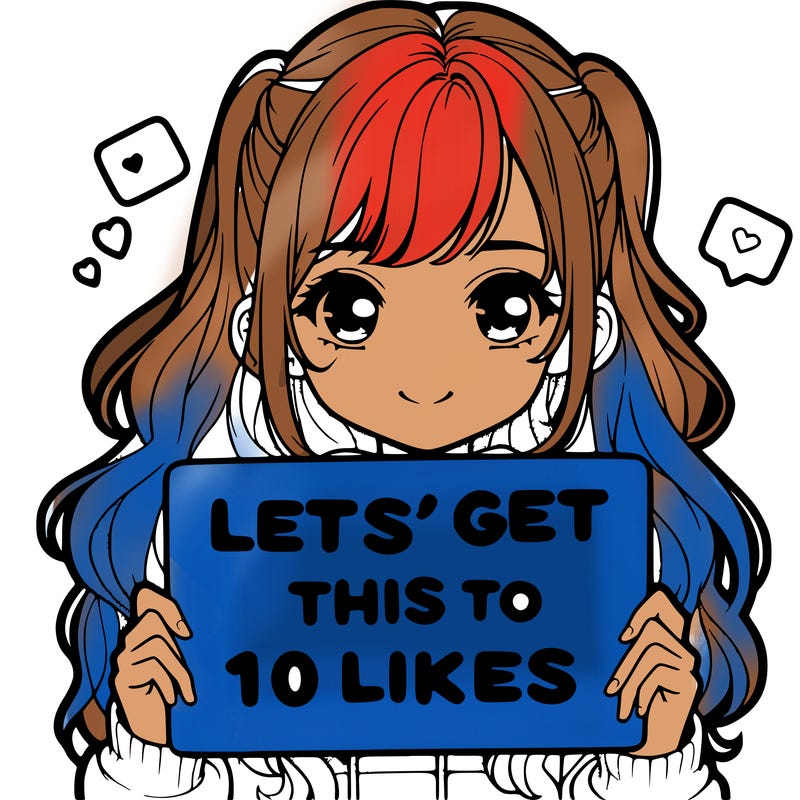 girl holding up sign that says let’s get this to 10 likes realistic