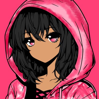 realistic anime girl with hoodie on