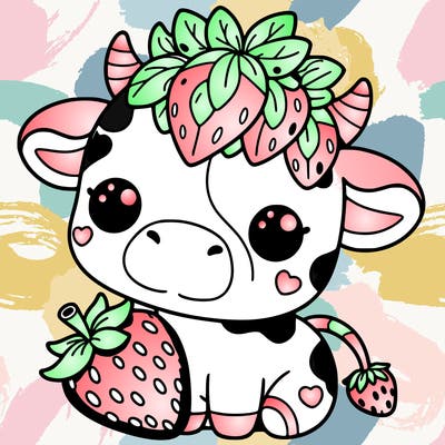 cute strawberry cow