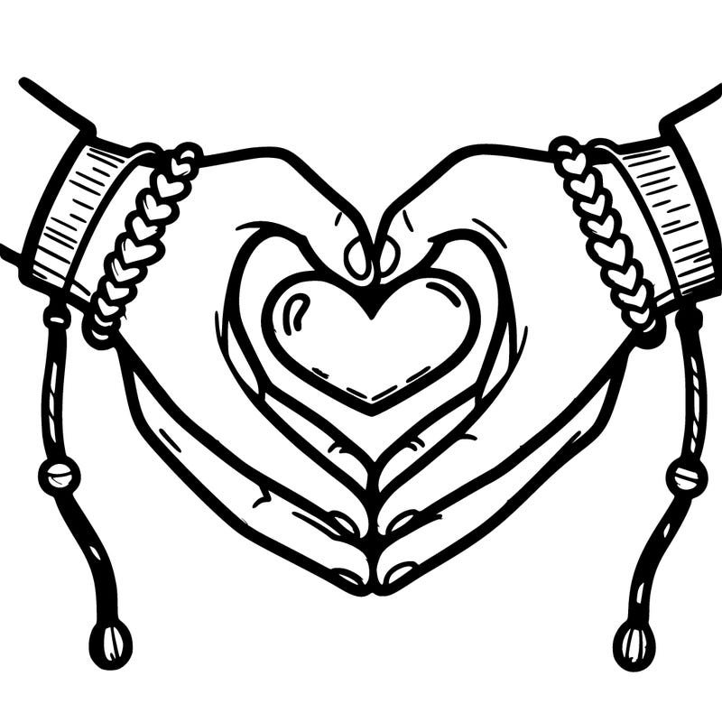 heart hands with friendship bracelets